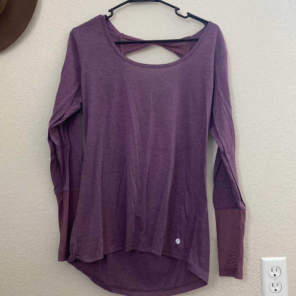 Open back, long sleeve shirt